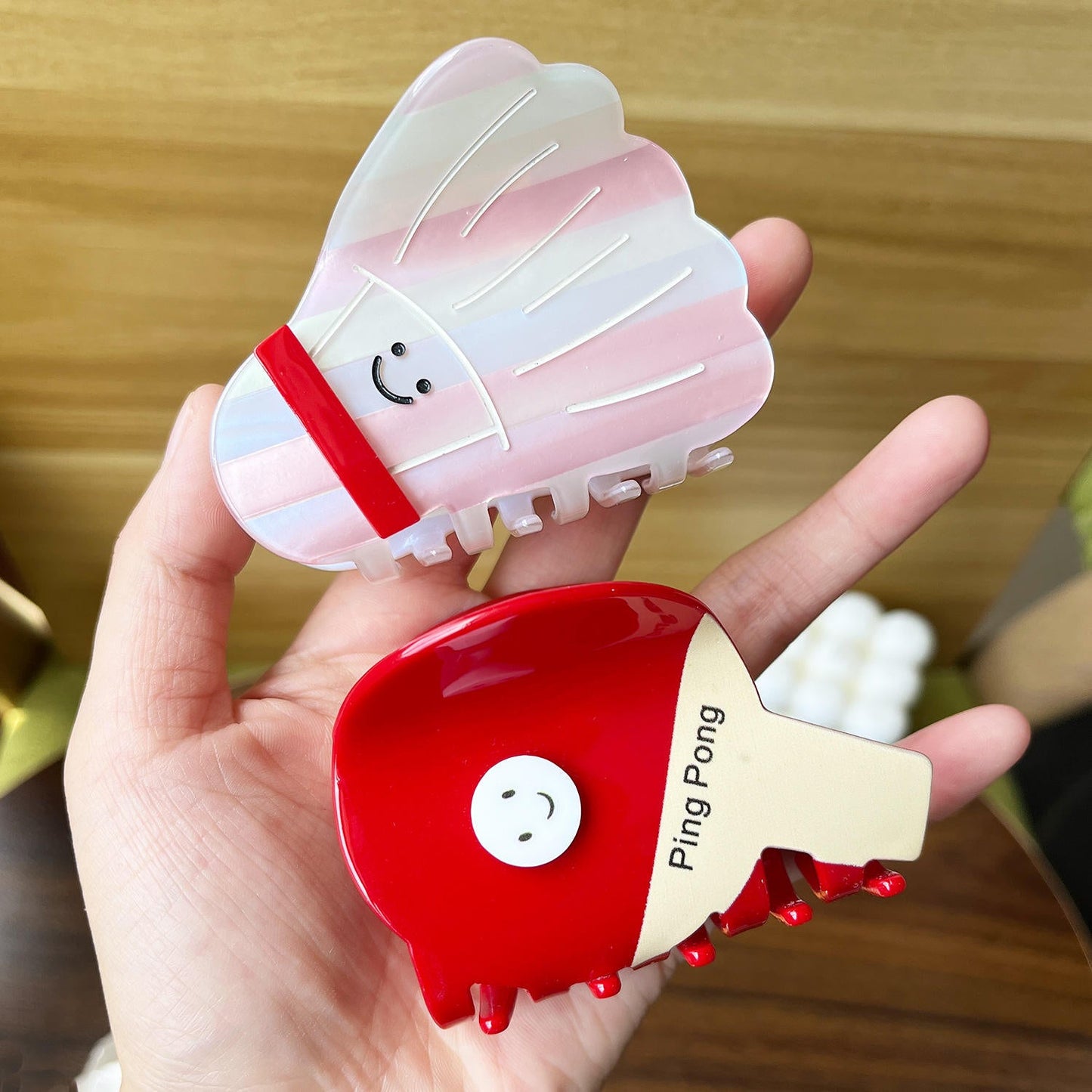 Personalized White Badminton Hairpin 🎀🏸✨